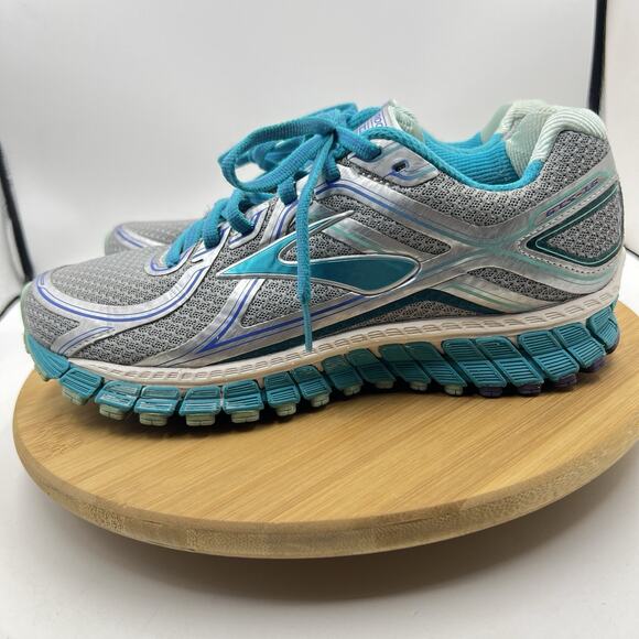 Brooks GTS 16 Women's Sz 8.5 Running Shoe Silver Bluebird Blue Athletic Walking - Picture 1 of 8